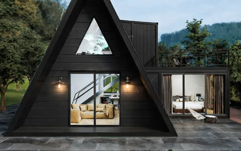 Amish Built Cabins A-Frame Panelized Metal House Kit